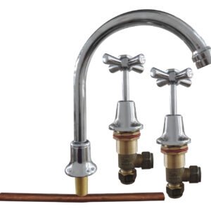 E/C VANITY SINK SET GOOSENECK CHROME WELS 4 STAR