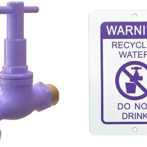 RH RW ANTI-VANDAL HOSE COCK ½” MI BRASS W/KEY & WARNING PLATE