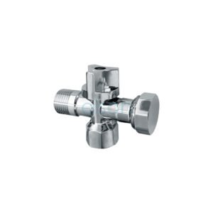 DUAL ISOLATION STOP 1/4 TURN W/NRV 1/2" & 3/4" CHROME