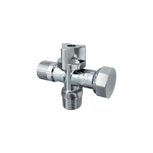 DUAL ISOLATION STOP 1/4 TURN W/NRV 1/2" & 3/4" CHROME 1/2" MI INLET