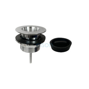 2 - PART PLUG & WASTE 32mm TOP X 40mm BSP BASE BRASS CP W/RUBBER PLUG