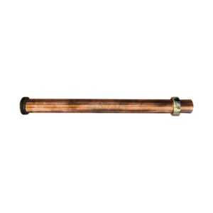 COPPER TRAP EXTENSION W/ NUT & RUB. OLIVE COPPER FINISH 40mmx450mm