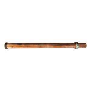 COPPER TRAP EXTENSION W/ NUT & RUB. OLIVE COPPER FINISH 40mm x 600mm
