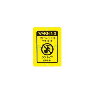 RECYCLED WATER WARNING PLATE YELLOW 95100