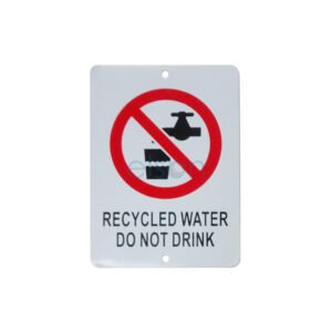 RECYCLED WATER WARNING SIGN WHITE 95105