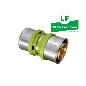 EPS LF CRIMP W&G DUAL NO.1 STRAIGHT COUPLING LF DR BRASS 32mm