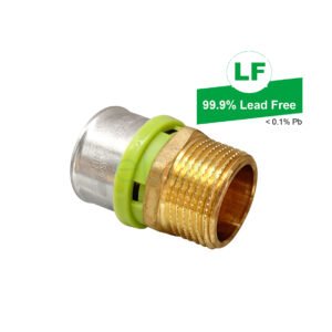 EPS LF CRIMP W&G DUAL NO.3 STRAIGHT CONNECTOR LF DR BRASS 32mm x R1 MI