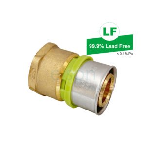 EPS LF CRIMP W&G DUAL NO.2 STRAIGHT CONNECTOR LF DR BRASS 32mm x Rp1 FI