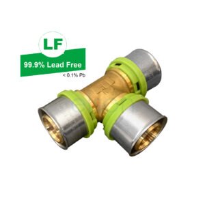 EPS LF CRIMP W&G DUAL NO.24 TEE LEAD FREE BRASS 32mm