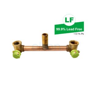 EPS PEX CRIMP W&G DUAL BATH/LAUNDRY ASSY R/A LF BRASS 300mm (FLOOR ENTRY)