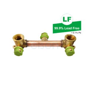 EPS PEX CRIMP W&G DUAL SHOWER ASSY RIGHT ANGLED LF BRS 200mm (FLOOR ENTRY)