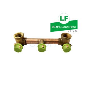 EPS PEX CRIMP W&G DUAL SHOWER ASSY R/A BAR BS UP LF BRASS 200mm (TOP ENTRY)