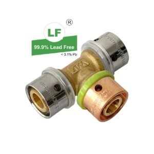 ADAPTOR TEE PB 18mm x PB 18mm x EPS PEX CRIMP 16mm (CEN) LF DR BRAS