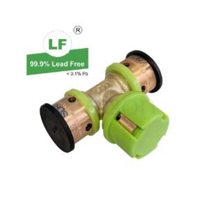 TEE WATER SDR7.4 PEX 16mm x 16mm x EPS LF CRIMP 16mm(CEN) LF DR BRASS