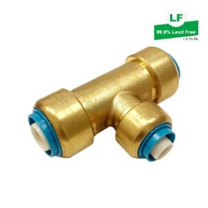 EPS PEX PUSH-FIT NO.25 TEE REDUCED CENTRE LEAD FREE BRASS 20x20x16mm