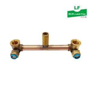 EPS PEX PUSH-FIT BATH/LAUNDRY ASSY R/A LEAD FREE BRASS 200mm (FLOOR ENTRY)