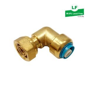 EPS PEX PUSH-FIT NO.63 BENT TAP CONN LEAD FREE BRASS 16mm x 15mm FI NUT