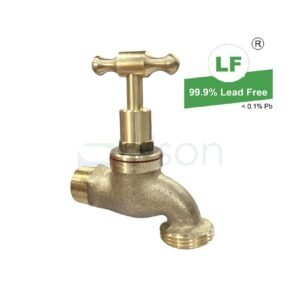 LF  HOSE COCK 3/4" TH BRASS MI W/ BRASS JUMPER VALVE 60317