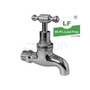 LF T HEAD BIB COCK 1/2" TH CP WELS 3 STAR