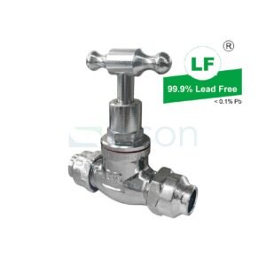 LF STOP COCK 1/2" TH CP FLARED COMP.