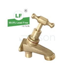 LF HOSE COCK 1/2" TH B/PLATE CAP RB