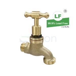 LF HOSE COCK 1/2" TH BRASS MI W/ BRASS JUMPER VALVE 60562