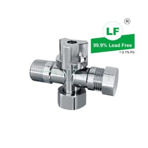 LF DUAL ISOLATION STOP 1/4 TURN W/NRV 1/2" & 1/2" CHROME LOOSE NUT