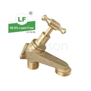 LF HOSE COCK 3/4" TH B/PLATE RB