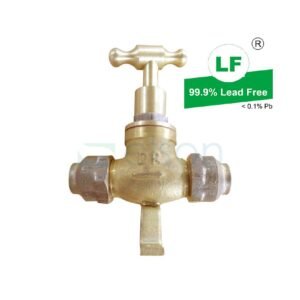 LF STOP COCK 1/2" TH CP FLARED W/LUGS