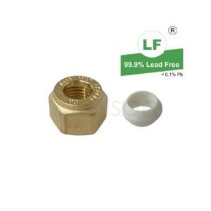 LF KINCO NUT & N/OLIVE SET 15mm BRASS