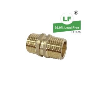 LF NIPPLE D/HEX R1/2XG1/2B(15mmMI) BRS 24 CONE SEAL