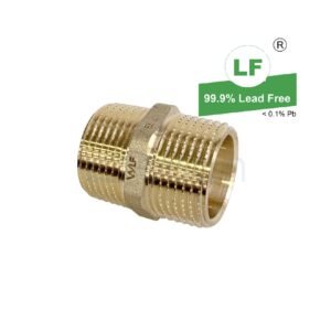 LF NIPPLE HEXAGON 25mm BRASS