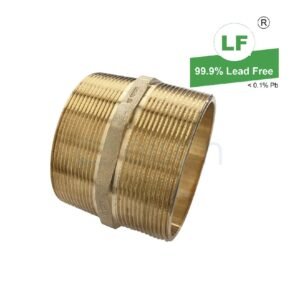 LF NIPPLE HEXAGON 80mm BRASS
