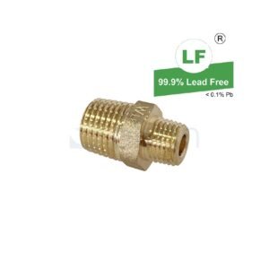 LF NIPPLE RED. HEX 6mmx4mm BRS (1/4"x1/8")