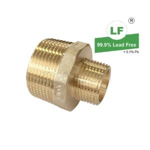 LF NIPPLE RED. HEXAGON 32mmx20mm BRASS