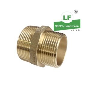 LF NIPPLE RED. HEXAGON 40mmx32mm BRASS