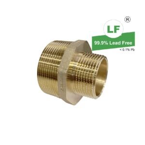 LF NIPPLE RED. HEXAGON 50mmx32mm BRASS