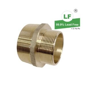 LF NIPPLE RED. HEXAGON 65mmx50mm BRASS
