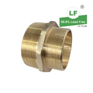 LF NIPPLE RED. HEXAGON 80mmx65mm BRASS