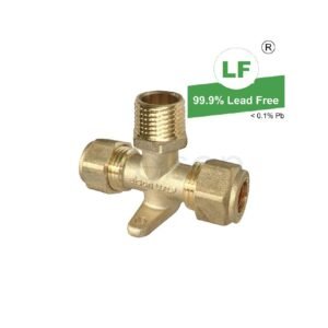 LF TEE CxCxM  LUGGED 15mm BRASS C/O