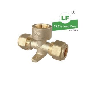 LF TEE CxCxF LUGGED 15mm BRASS C/O